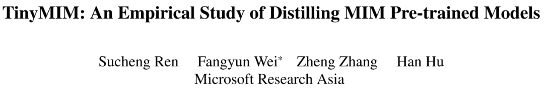 微软亚洲研究院推出TinyMIM:通过知识蒸馏提升小型ViT的性能