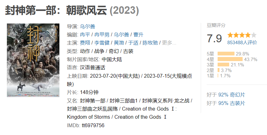 Well Go USA 获得《封神第一部》北美发行权,9 月 22 日上映