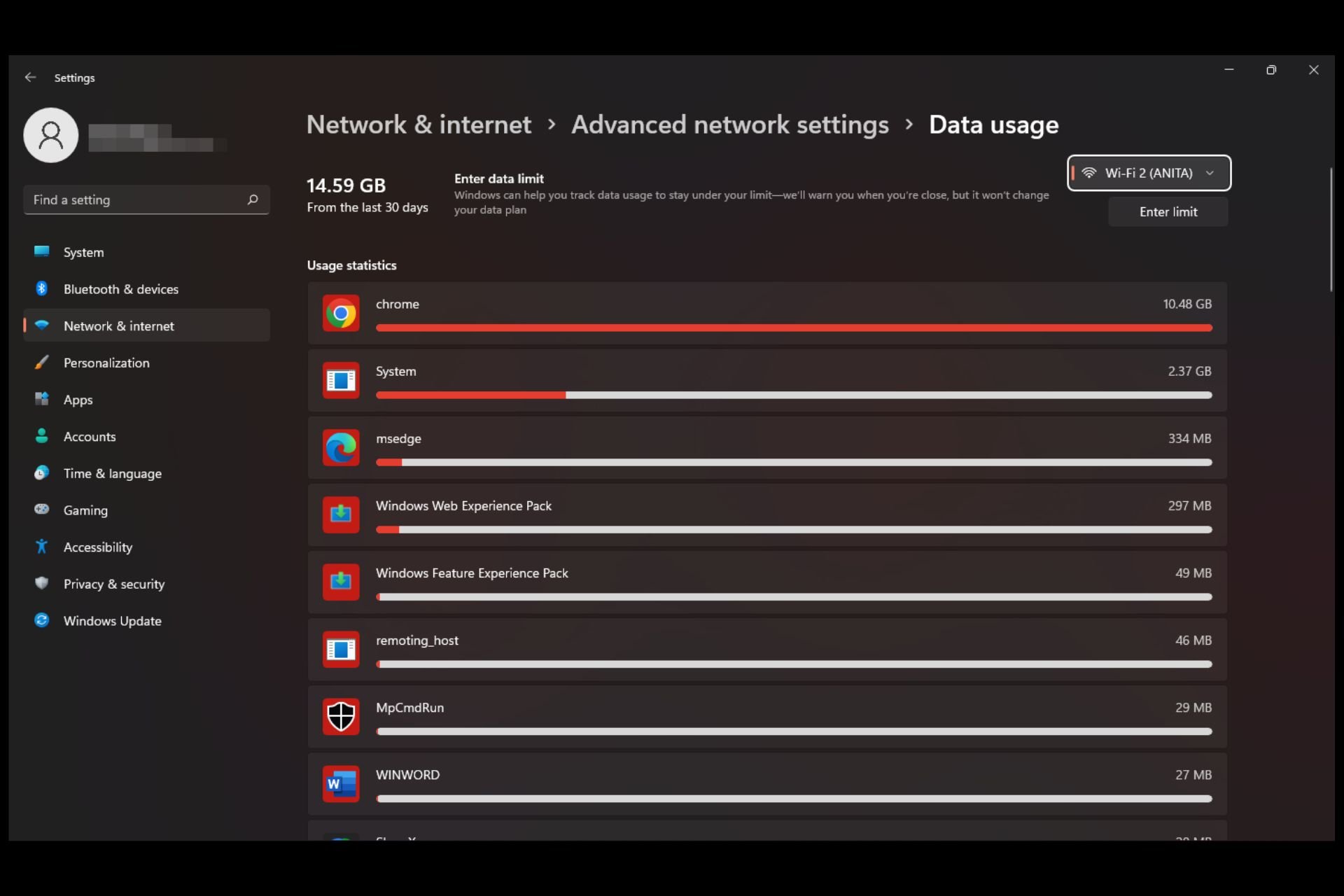 如何控制或停止 Windows 11 上系统使用过多的数据?
