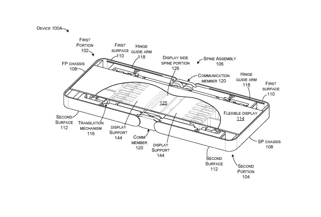 Microsoft专利Galaxy Flip类设备,带有可折叠显示屏和360度铰链