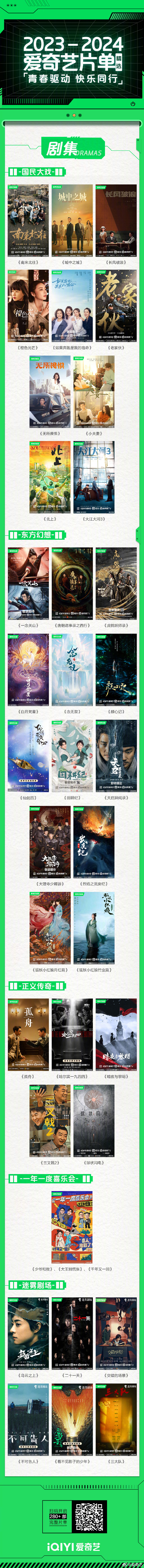 爱奇艺发布 282 部新片单,包含《斗破苍穹》系列、《仙剑四》等