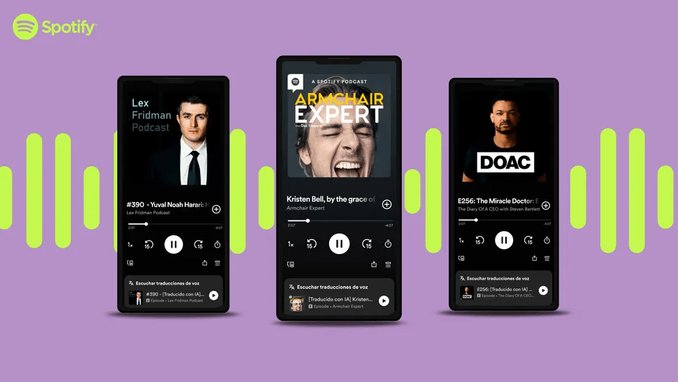 Spotify 测试AI新功能:克隆播客主播的声音并将其翻译成其它语言