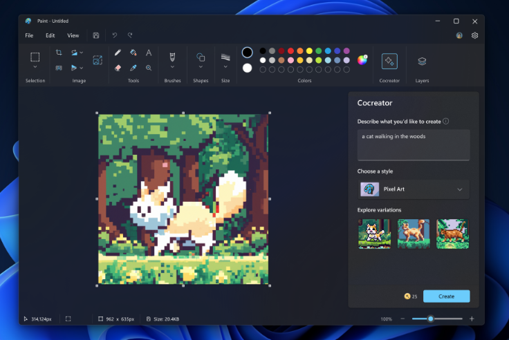 微软发布Windows 11画图应用,引入Cocreator功能