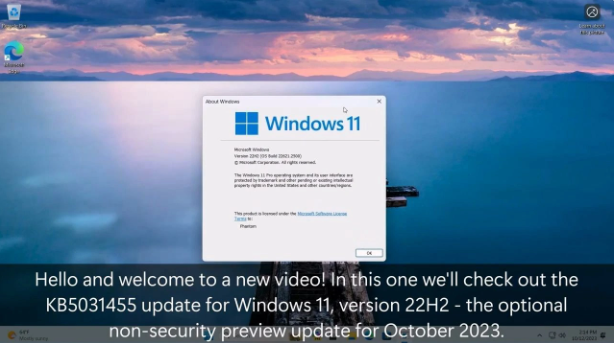 微软发布Windows 11 RP 22621.2500预览版更新,优化任务栏搜索功能