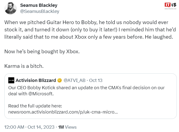 初代 Xbox 联合创始人嘲讽考迪克:曾拒绝其推销的《吉他英雄》,后来动视仍购入