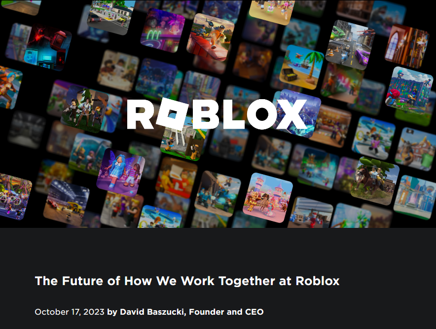 Roblox 对远程办公员工提出要求:要么到岗三天,要么离开公司