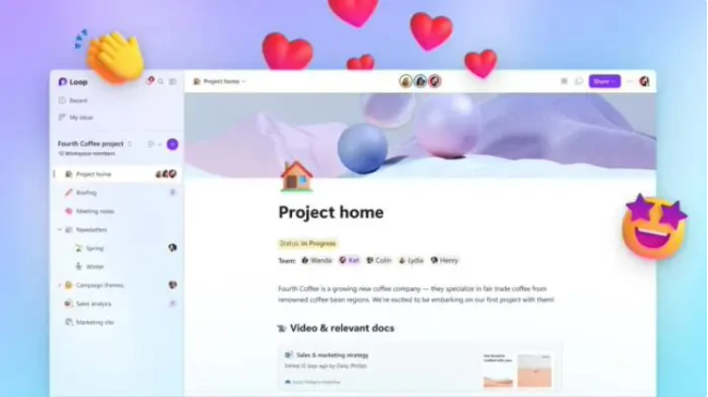 深度整合微软Teams和Loop组件,协作能力再度提升