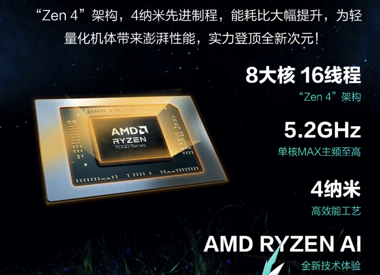 双十一游戏本推荐:锐龙 9 7940H+RTX 4060 天选 4 锐龙版 7425 元超值