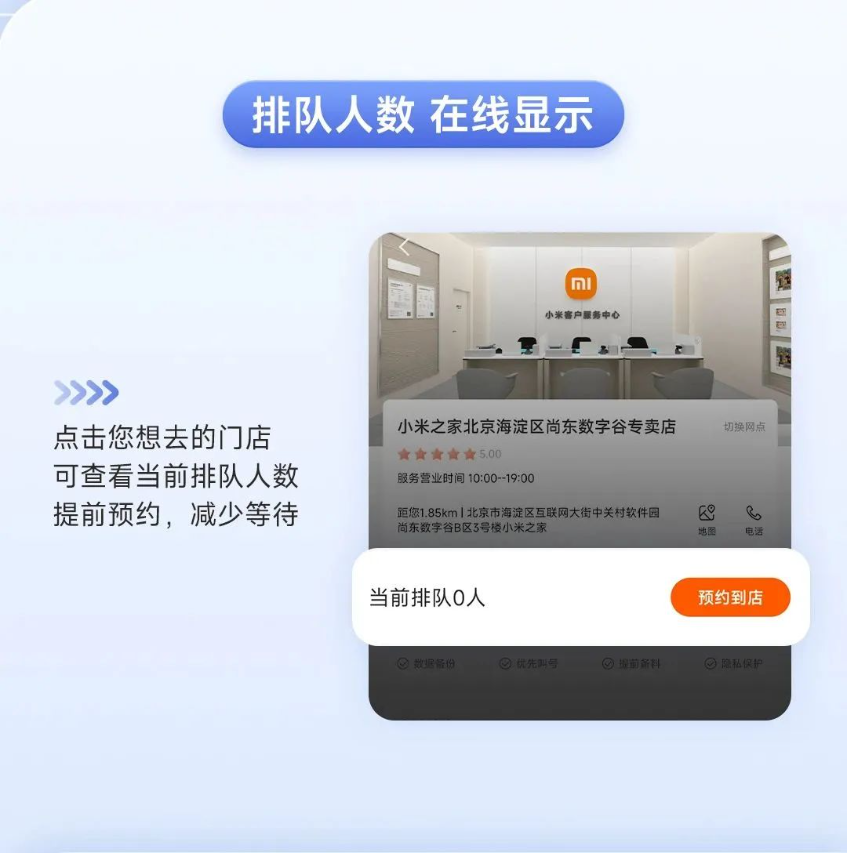 小米之家查询与预约服务升级:排队人数在线显示、物料情况实时可视