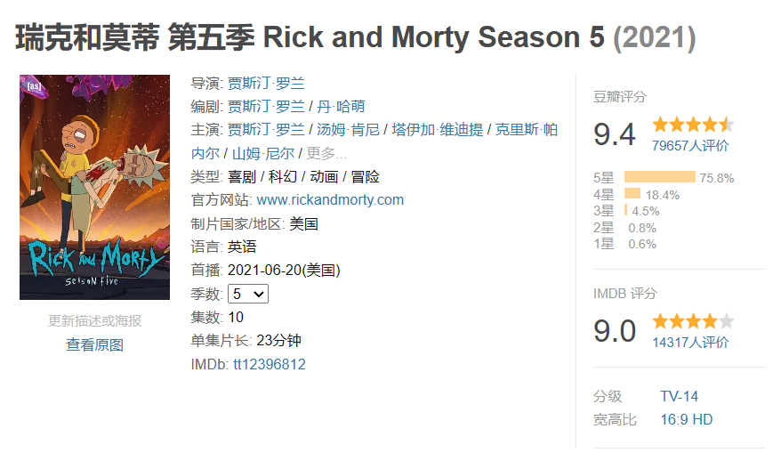 《瑞克和莫蒂》第七季开局翻车:IMDB 仅 6.2 分,第二集有望挽回口碑