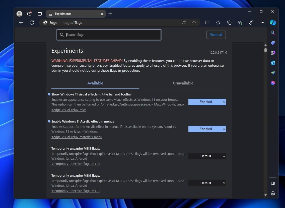 Microsoft Edge 测试了一项新功能,以整理其在 Windows 11 上的体验