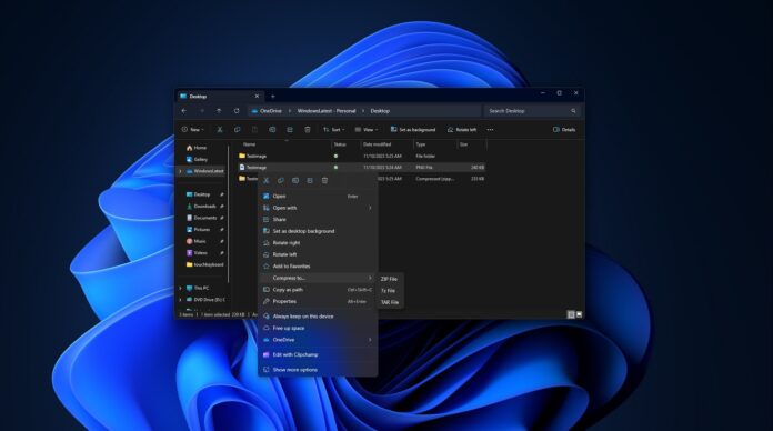 新标题:提前尝鲜:Windows 11 预览版为您提供原生创建 ZIP、7z 和 TAR 存档的功能