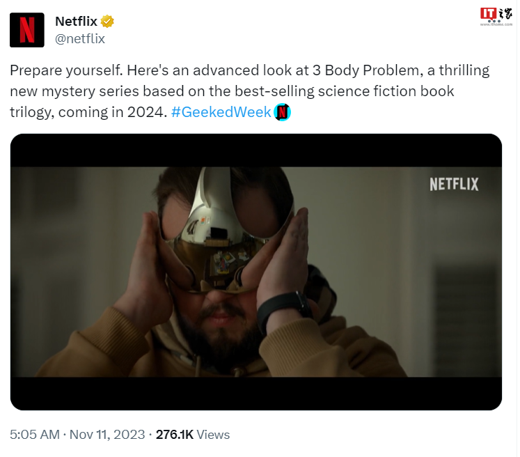 Netflix 宣布《三体》剧集片段已曝光,定于明年 3 月 21 日上线