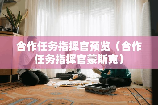 合作任务指挥官蒙斯克:任务预览
