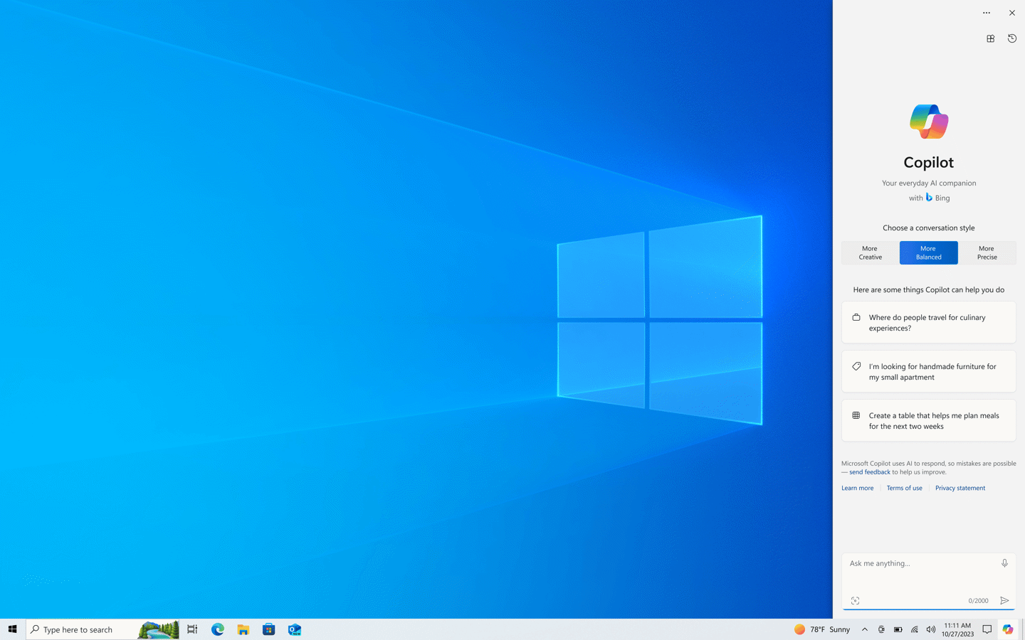 微软发布 Win10 预览版本 19045.3757,带来了 Copilot AI 助手