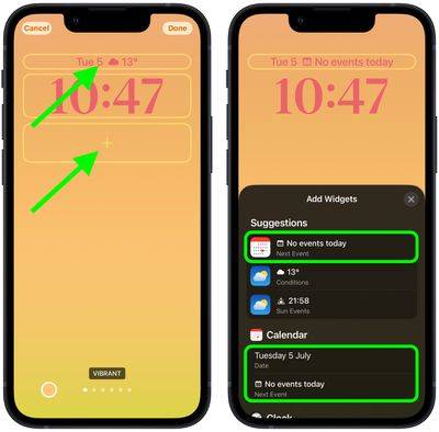 在iPhone锁屏上获取即将到来的日历事件