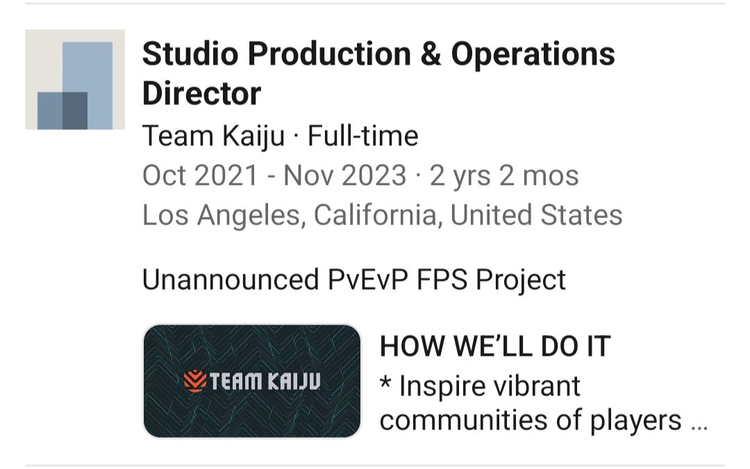 腾讯回应关闭 3A 游戏工作室 Team Kaiju:相关人士已转入天美新项目