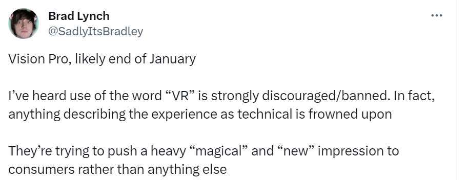 训练员工时,禁止在Vision Pro介绍中使用“VR”词汇