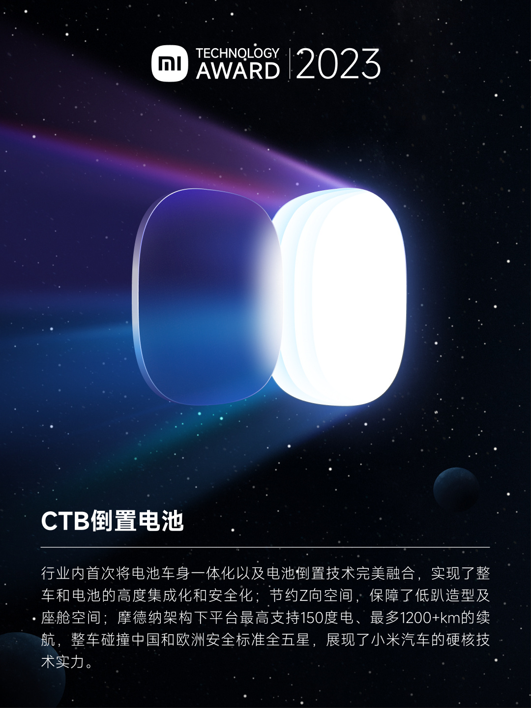 揭晓的2023 小米技术大奖,包括澎湃 OS、CTB 倒置电池在内的9个突出项目