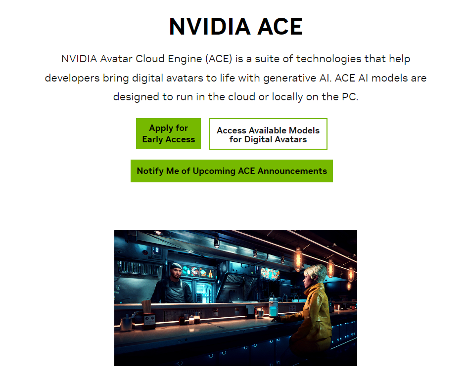 英伟达与米哈游、腾讯、网易等游戏公司合作,共同推出NVIDIA ACE服务,致力于AI数字人业务开展