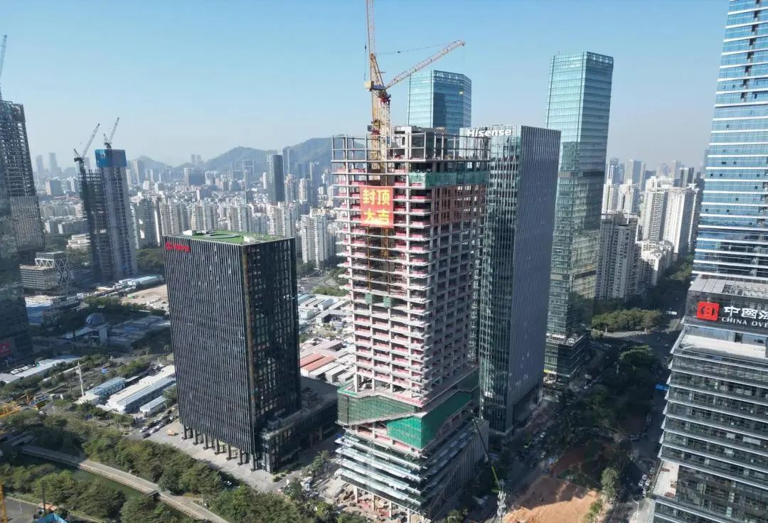 深圳字节跳动后海中心项目主体结构全面封顶,总建筑面积 7.74 万平方米