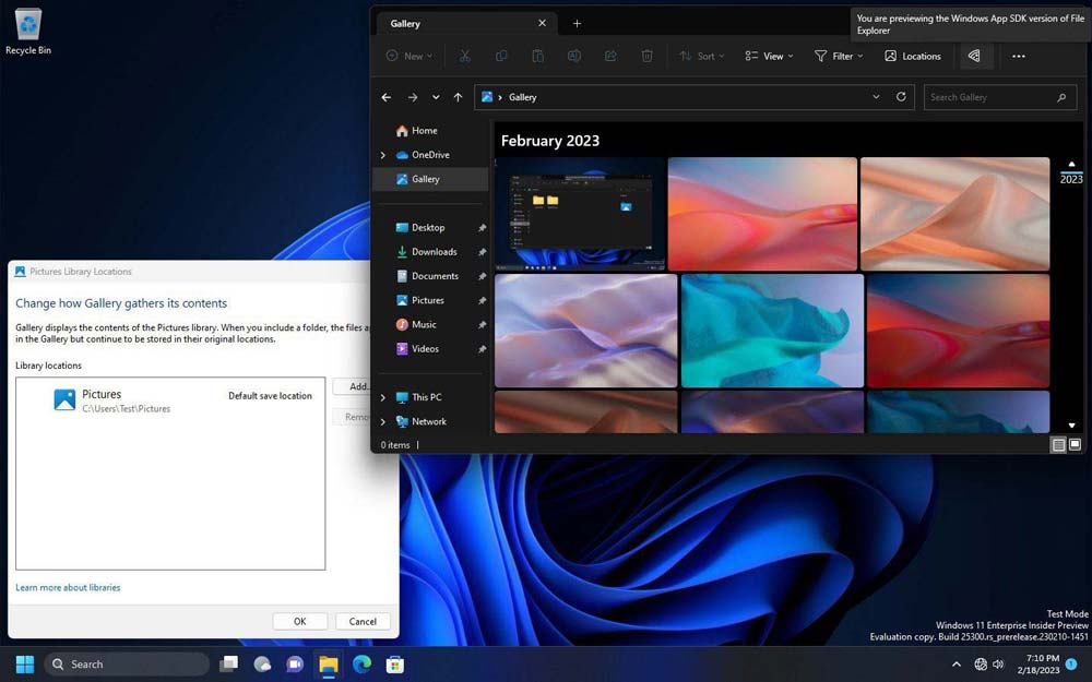 如何启用Win11预览版25300中的文件资源管理器图库隐藏功能