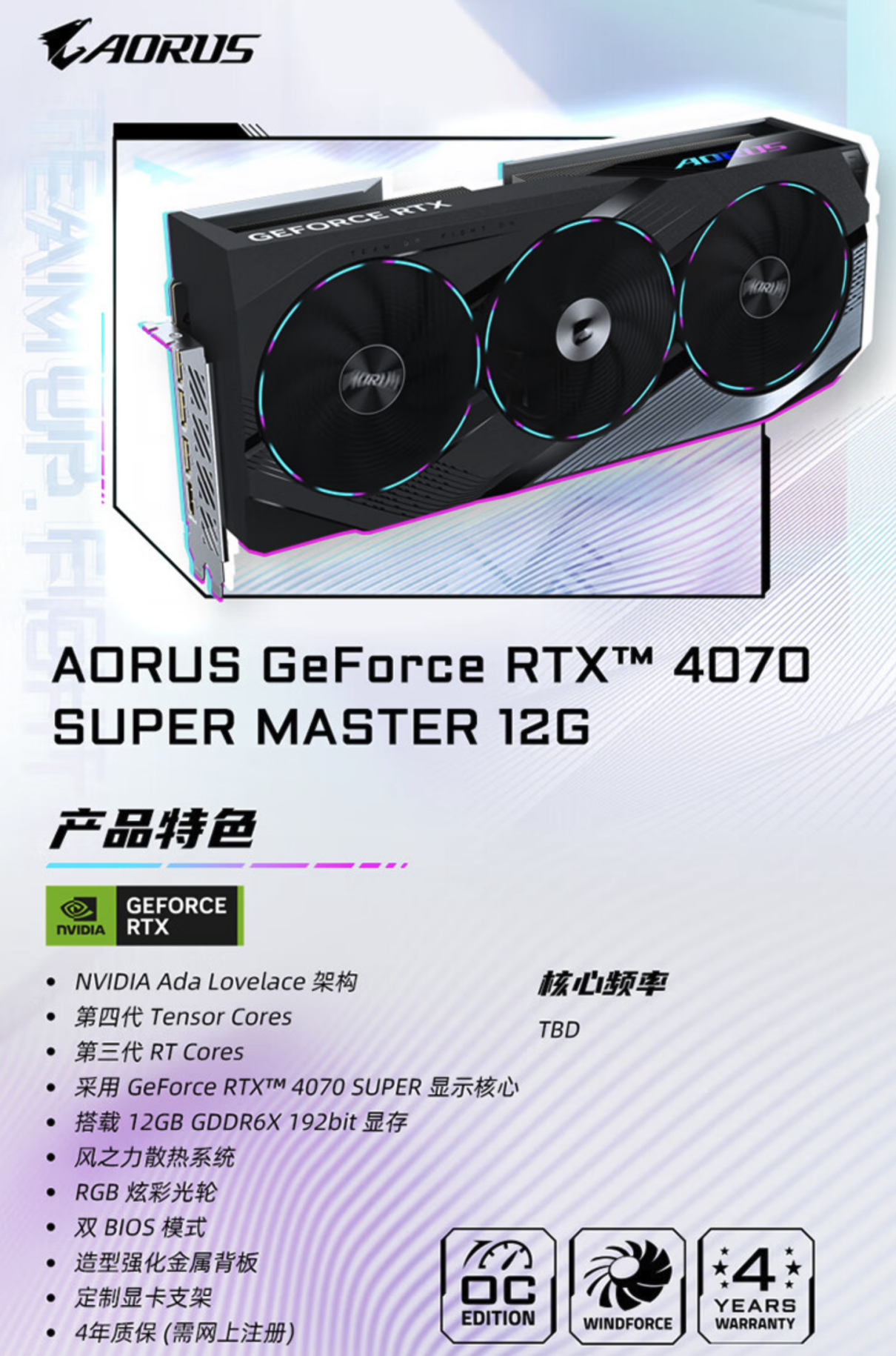 RTX 40 SUPER 系列显卡上市,非公显卡来看技嘉 RTX 4070 SUPER 超级雕