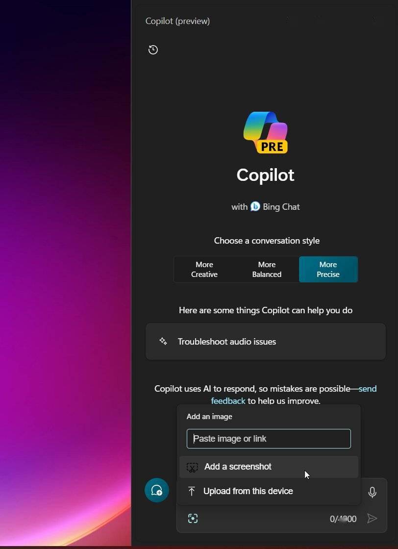 AI 小秘书升级：微软 Windows Copilot 现可截图提问