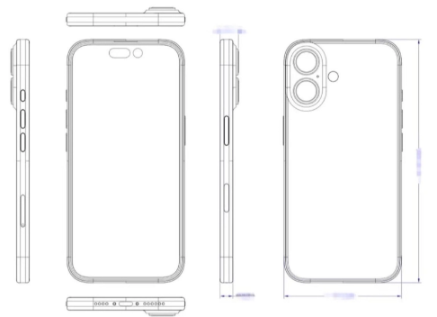 曝光了iPhone 16的设计图,可能会重新采用竖排双摄并增加机械拍照按钮