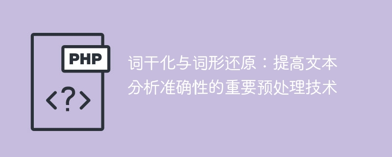 重要的预处理技术:词干化和词形还原对提高文本分析准确性的影响