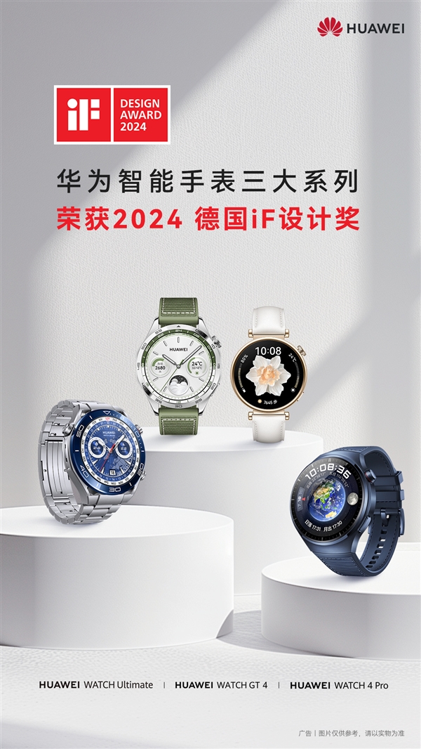 华为智能手表系列在2024年荣获德国iF设计大奖