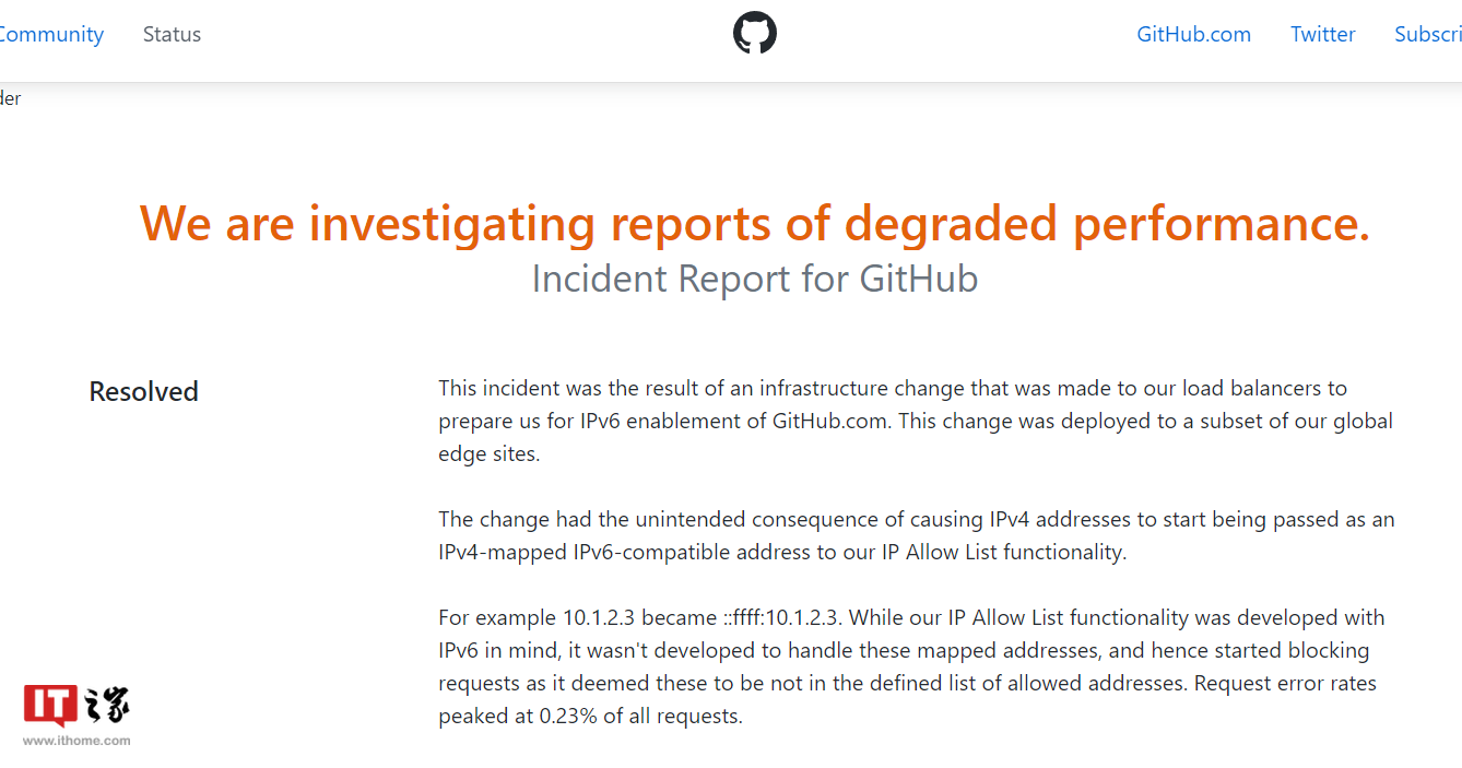 GitHub.com 正在为其网站准备IPv6支持,以便向用户提供更好的服务