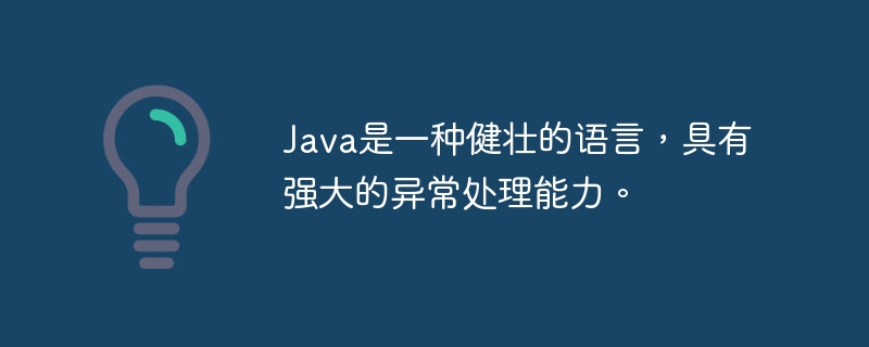 Java是一种健壮的语言，具有强大的异常处理能力。