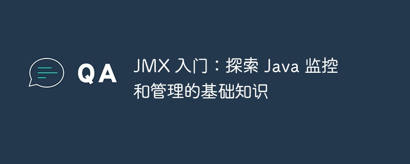 JMX 入门：探索 Java 监控和管理的基础知识