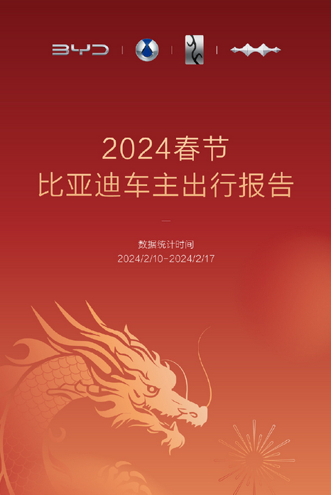 2024春节出行报告:610万车主共行驶37亿公里,比亚迪发布