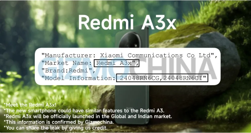 小米Redmi A3x新机曝光,有望 4 月发布