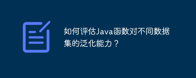 如何评估Java函数对不同数据集的泛化能力?