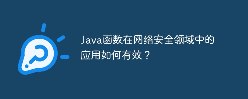 Java函数在网络安全领域中的应用如何有效?