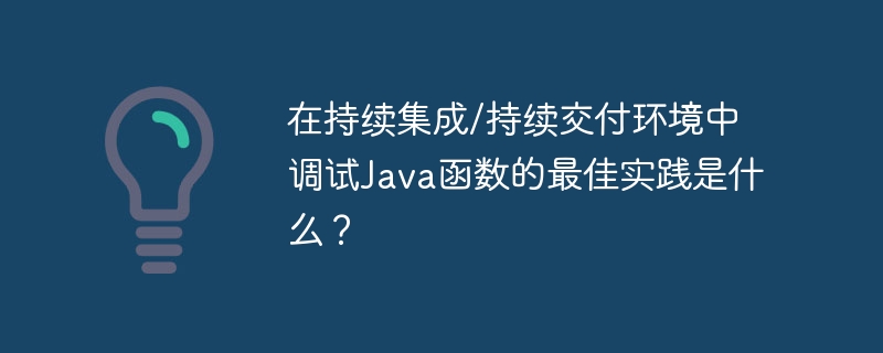 在持续集成/持续交付环境中调试Java函数的最佳实践是什么?
