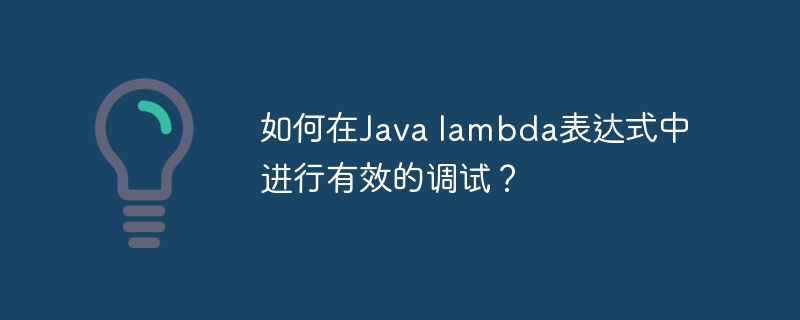 如何在Java lambda表达式中进行有效的调试?