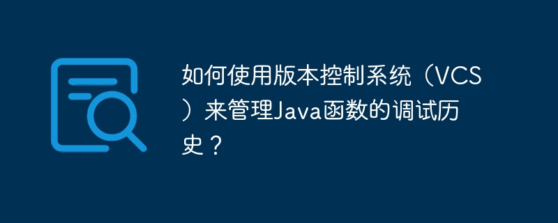 如何使用版本控制系统(VCS)来管理Java函数的调试历史?