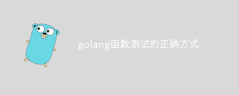 golang函数测试的正确方式