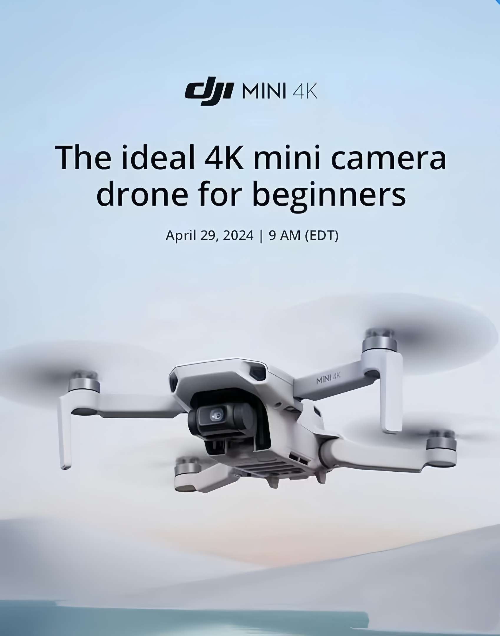 大疆 Mini 4K 无人机 4 月 29 日发布,有望接任 Mini 2 SE 机型