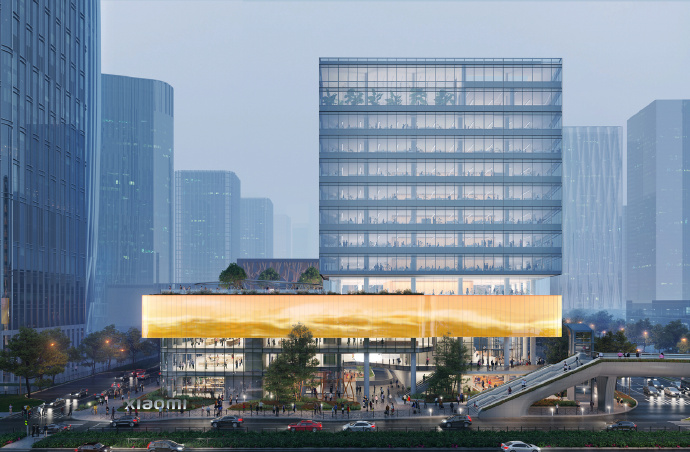 小米林斌晒深圳国际总部大楼效果图,将建 1000 平小米之家放 SU7 汽车