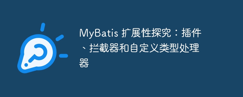 MyBatis 扩展性探究:插件、拦截器和自定义类型处理器
