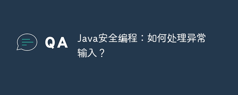 Java安全编程:如何处理异常输入?