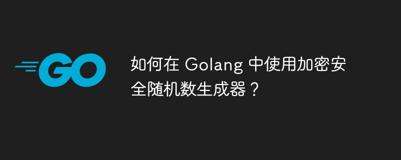 如何在 Golang 中使用加密安全随机数生成器?