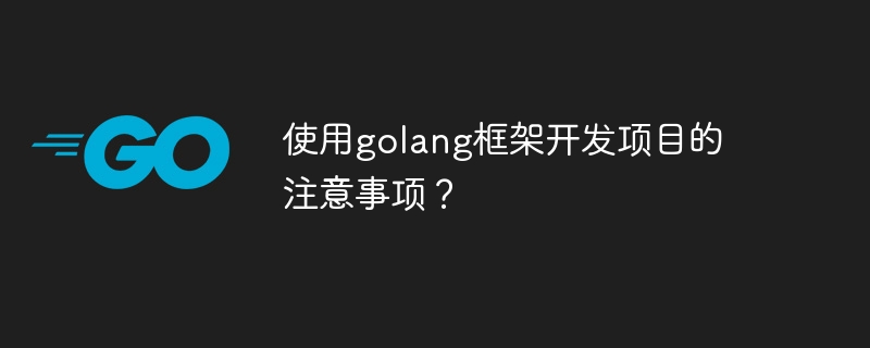 使用golang框架开发项目的注意事项?