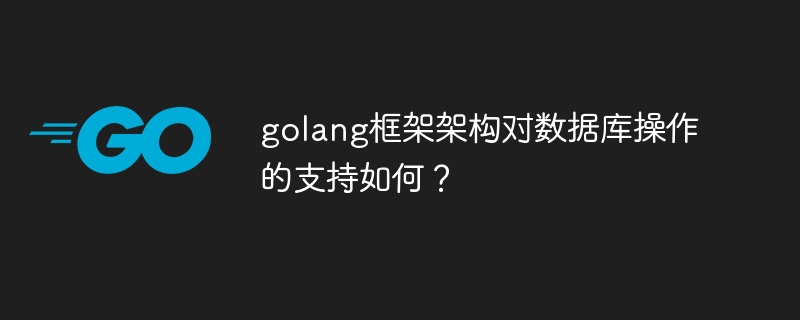 golang框架架构对数据库操作的支持如何?