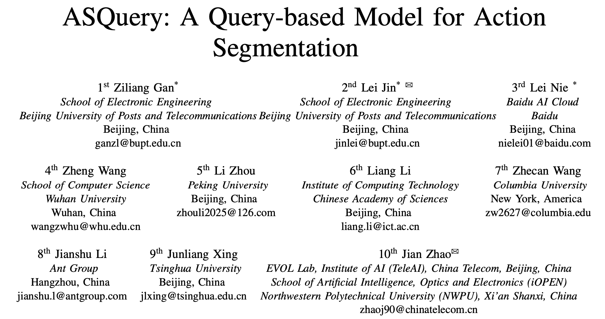 ASQuery:基于Query的时序动作分割新架构